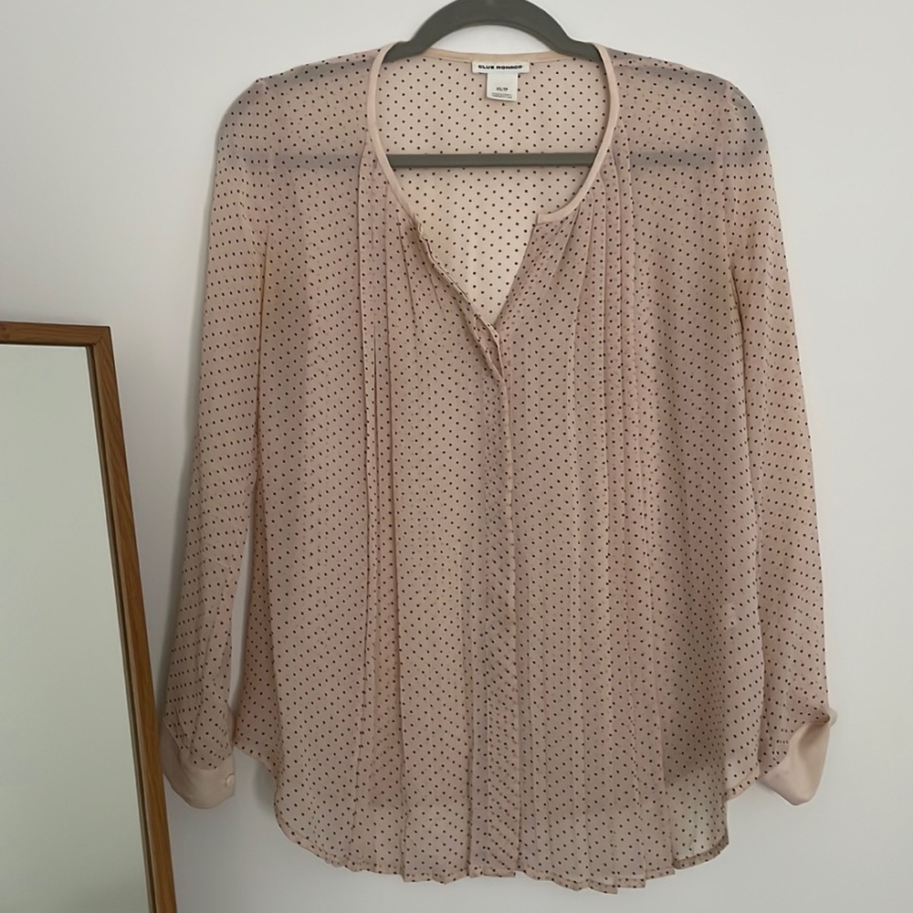 Club Monaco sheer blouse 100% silk